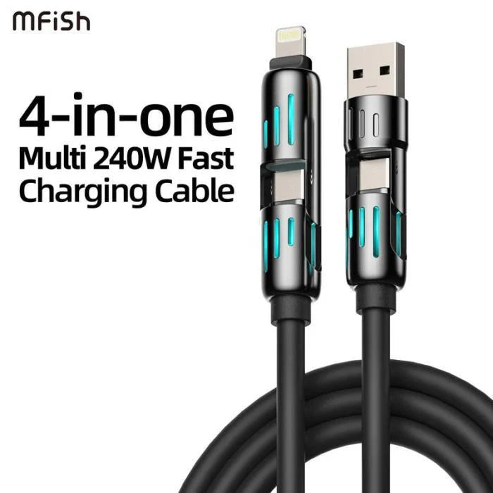 4-in-1 USB Charging Cable كابل شحن USB متعدد 4 في 1