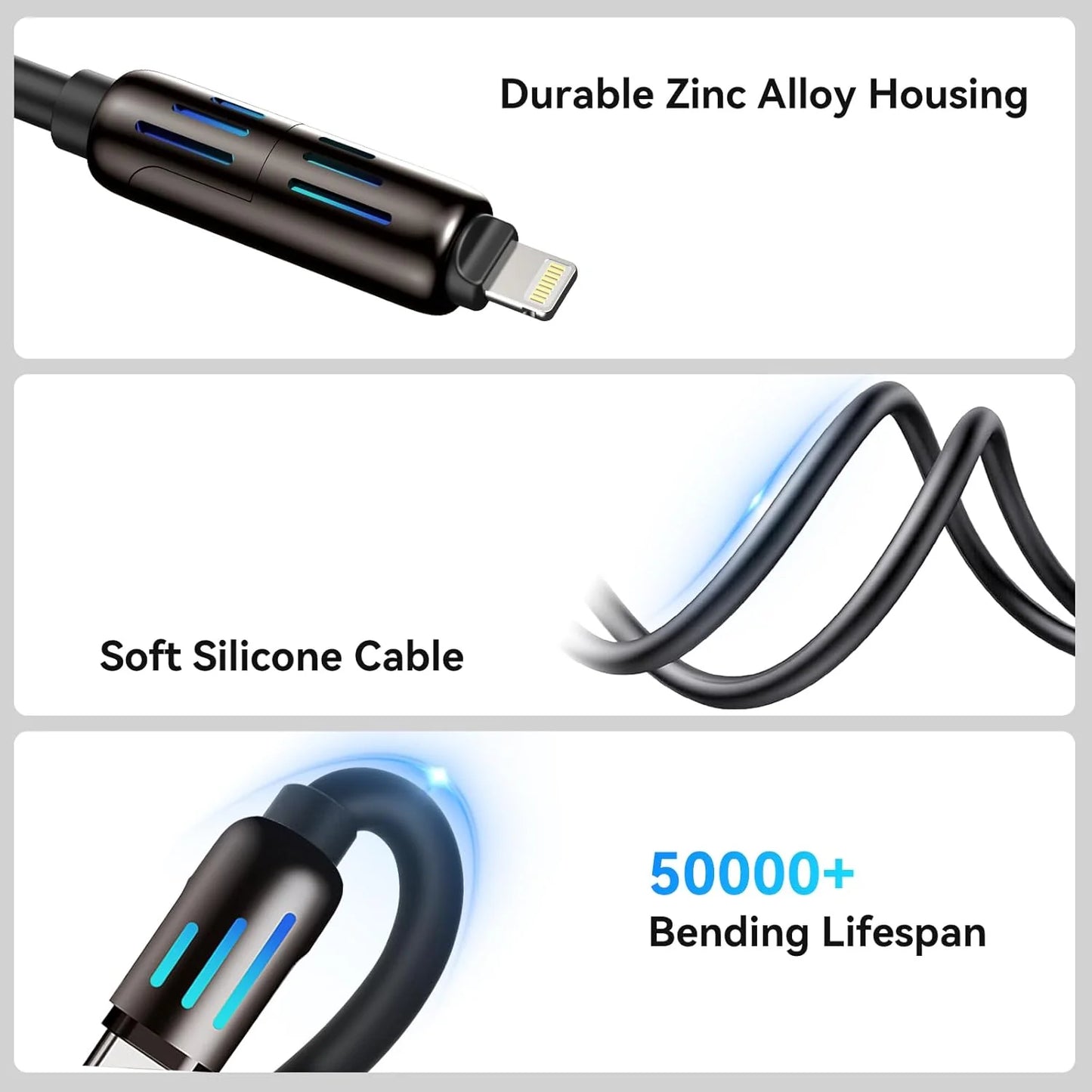 4-in-1 USB Charging Cable كابل شحن USB متعدد 4 في 1