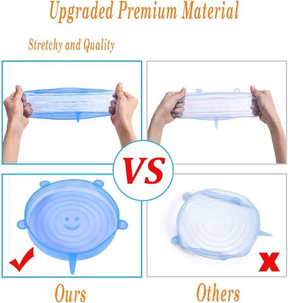 Silicone Stretch Lids (6-Pack) أغطية سيليكون قابلة للتمدد (6 قطع)