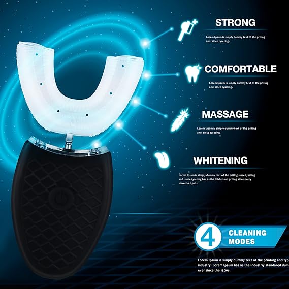 U-Shaped Electric Toothbrush فرشاة أسنان كهربائية على شكل U قابلة للشحن